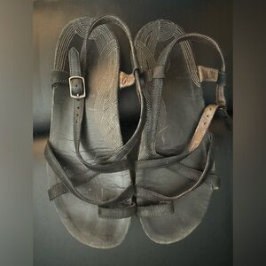 CHACO black leather sandals